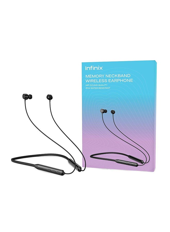 Infinix Powerful Bass Memory Neckband Wireless Earphone black - Image 1