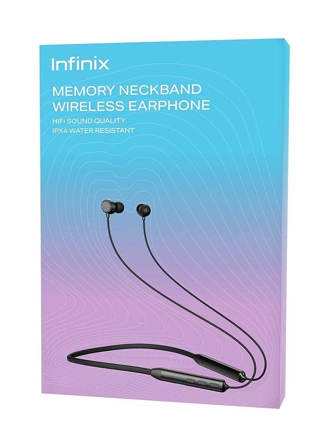 Infinix Powerful Bass Memory Neckband Wireless Earphone black - Image 3
