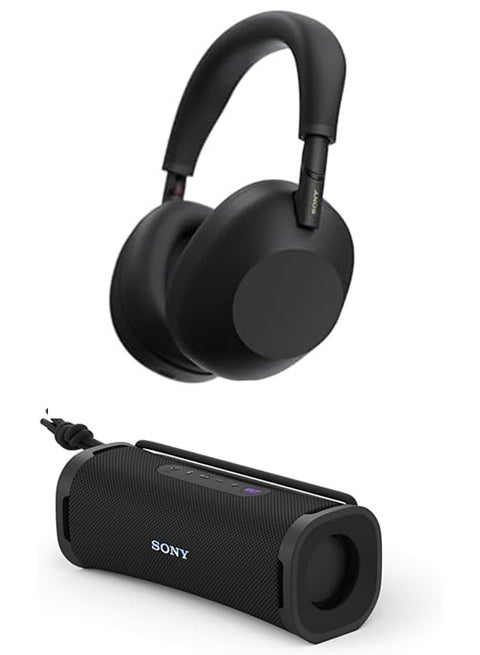 WH-1000XM6 Wireless Over-Ear Noise Cancelling Headphones – Hi-Res Audio, Foldable Design, 30-Hour Battery, Bluetooth Multipoint + ULT10 Speaker - Black