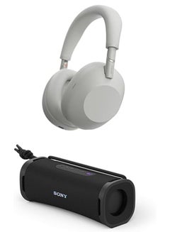 سوني WH-1000XM6 Wireless Over-Ear Noise Cancelling Headphones – Hi-Res Audio, Foldable Design, 30-Hour Battery, Bluetooth Multipoint + ULT10 Speaker - Silver 