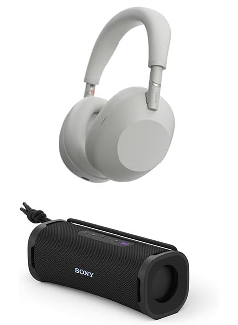 WH-1000XM6 Wireless Over-Ear Noise Cancelling Headphones – Hi-Res Audio, Foldable Design, 30-Hour Battery, Bluetooth Multipoint + ULT10 Speaker - Silver