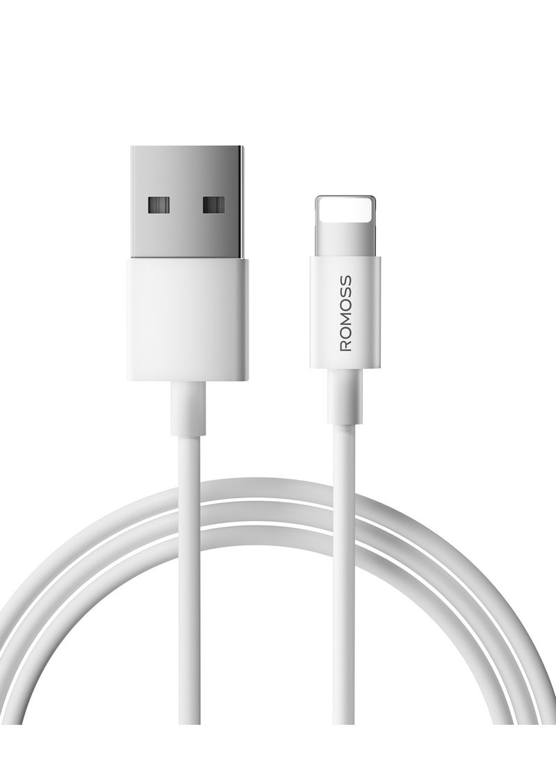 ROMOSS USB-A TO LIGHTNING 2.4A DATA CHARGING TPE CABLE 1M - WHITE - Image 3