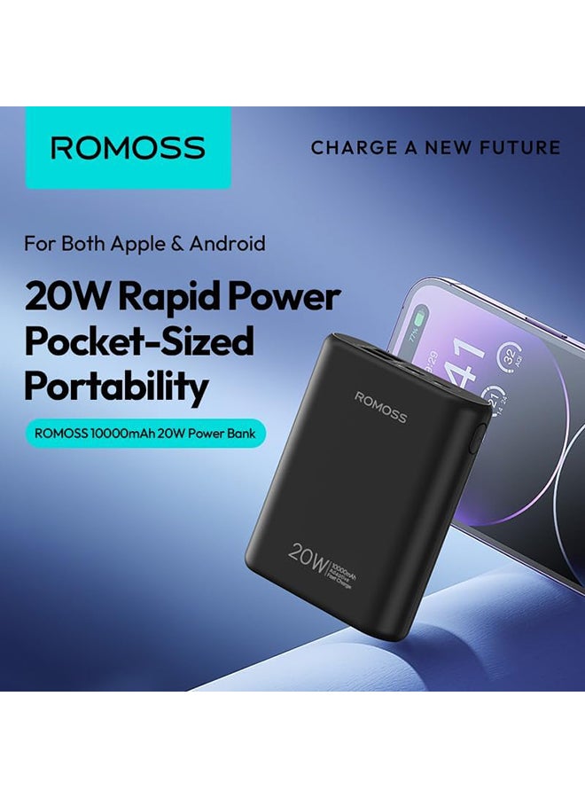 ROMOSS PB 20W PD USB-C IN 18W/OUT 20W LIGHTNING IN 18W 2xUSB-A OUT 22.5W - Black - Image 4