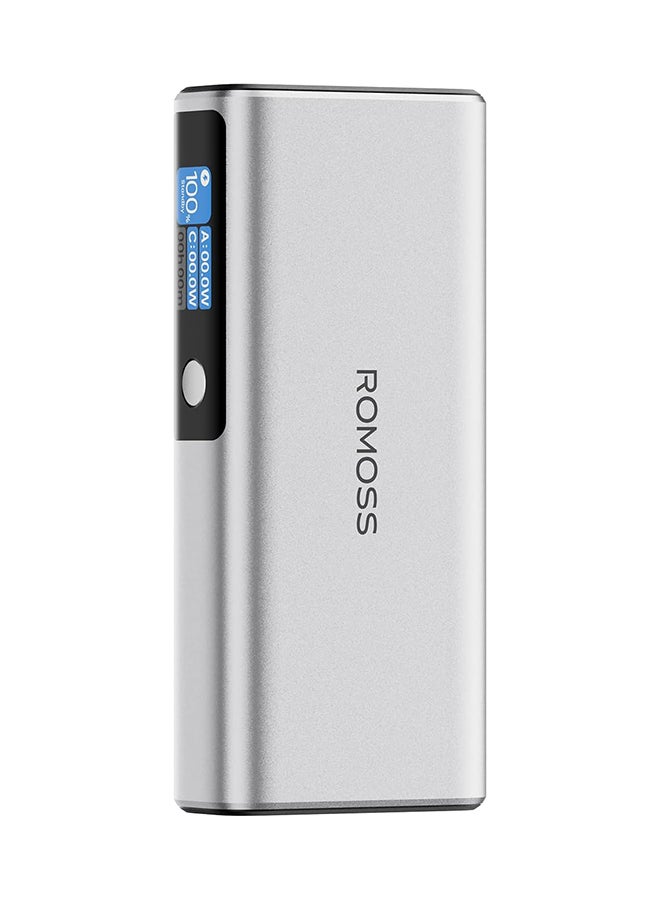 ROMOSS PB 20000mAh 130W SMART DIGITAL DISPLAY 2xUSB-C IN 65W/OUT 100W + USB-A OUT 30W SILVER Silver - Image 1