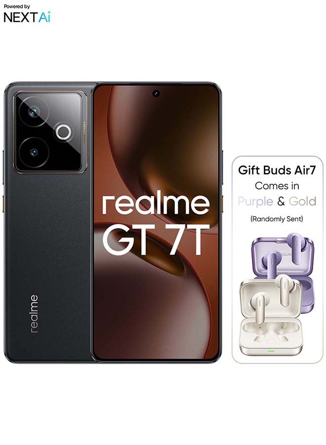 ريل مي GT 7T AI Phone Dual SIM lceSense Black 12GB RAM 512GB With Buds Air 7 - Middle East Version - Image 1