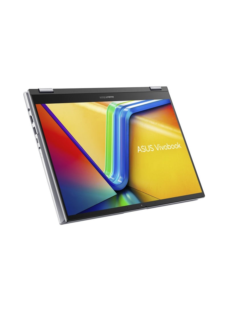 ASUS "ASUS Vivobook S14 Flip TN3402YA-LZ007W Windows 11 Home - 14.0-inch WUXGA (1920 x 1200) 16:10 aspect ratio IPS-level Panel AMD Ryzen™ 7 7730U Total System Memory DDR4 8GB Storage 512GB M.2 NVMe™ PCIe® 3.0SSD   " English/Arabic Cool Silver  - Image 5