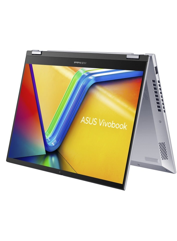 ASUS "ASUS Vivobook S14 Flip TN3402YA-LZ007W Windows 11 Home - 14.0-inch WUXGA (1920 x 1200) 16:10 aspect ratio IPS-level Panel AMD Ryzen™ 7 7730U Total System Memory DDR4 8GB Storage 512GB M.2 NVMe™ PCIe® 3.0SSD   " English/Arabic Cool Silver  - Image 2
