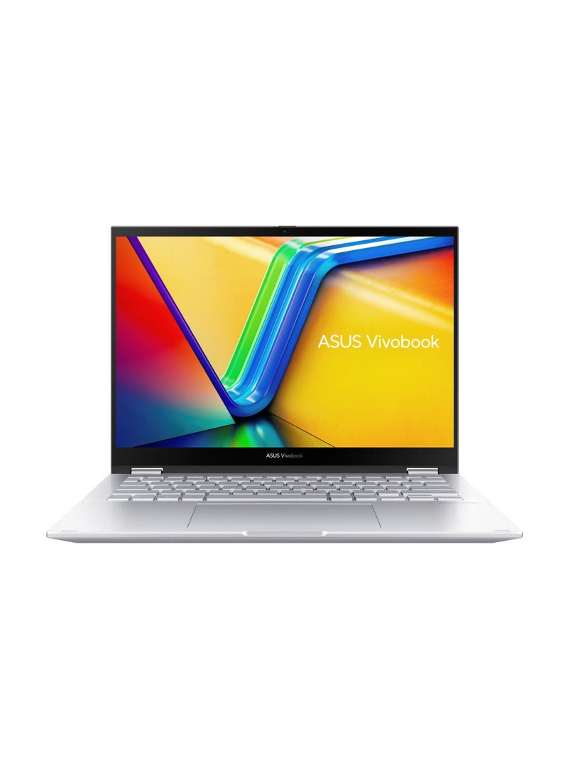 ASUS ASUS Vivobook S14 Flip TN3402YA-LZ555W Windows 11 Home 14.0-inch WUXGA (1920 x 1200)  IPS-level Panel -AMD Ryzen™ 5 7430U Processor 2.3GHz -DDR4 8GB - 512GB M.2 NVMe™ PCIe® 3.0 SSD- Keyboard color (Silver) -cover-color(Cool Silver) English/Arabic Cool Silver  - Image 2