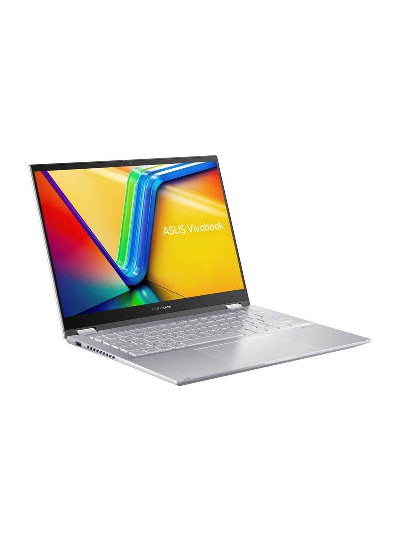 ASUS ASUS Vivobook S14 Flip TN3402YA-LZ555W Windows 11 Home 14.0-inch WUXGA (1920 x 1200)  IPS-level Panel -AMD Ryzen™ 5 7430U Processor 2.3GHz -DDR4 8GB - 512GB M.2 NVMe™ PCIe® 3.0 SSD- Keyboard color (Silver) -cover-color(Cool Silver) English/Arabic Cool Silver  - Image 3