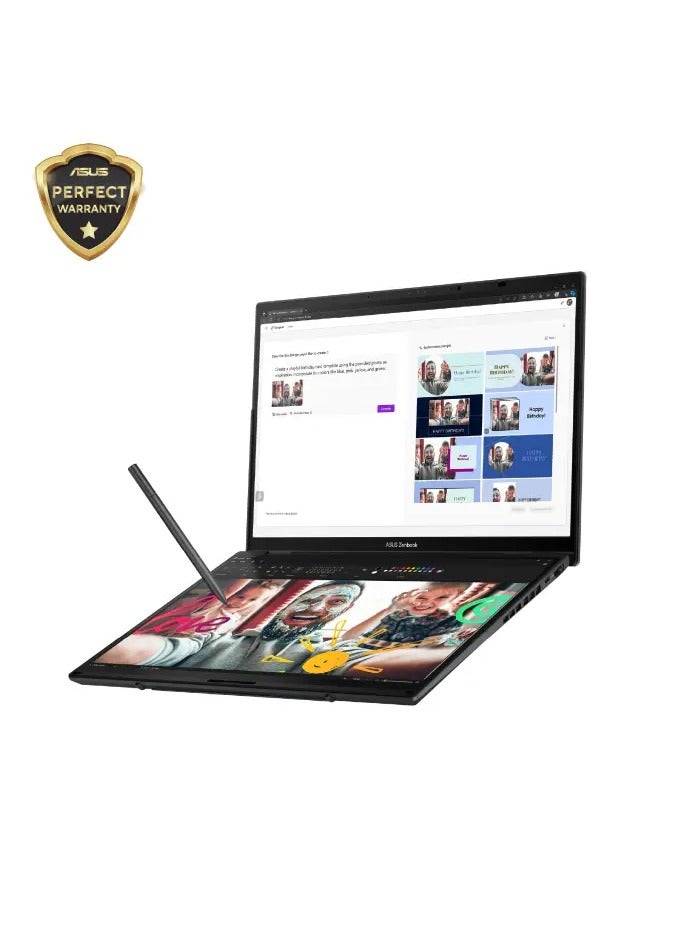 ASUS "ASUS Zenbook Duo LAPTOP UX8406CA-PZ062W Intel® Core™ Ultra 7 -Windows 11 Home 14.0-inch 3K (2880 x 1800) OLED 16:10 aspect ratio LPDDR5X 32GB 1TB M.2 NVMe™ PCIe® 4.0 SSD -COLOR Inkwell Gray      " English/Arabic Inkwell Gray  - Image 4