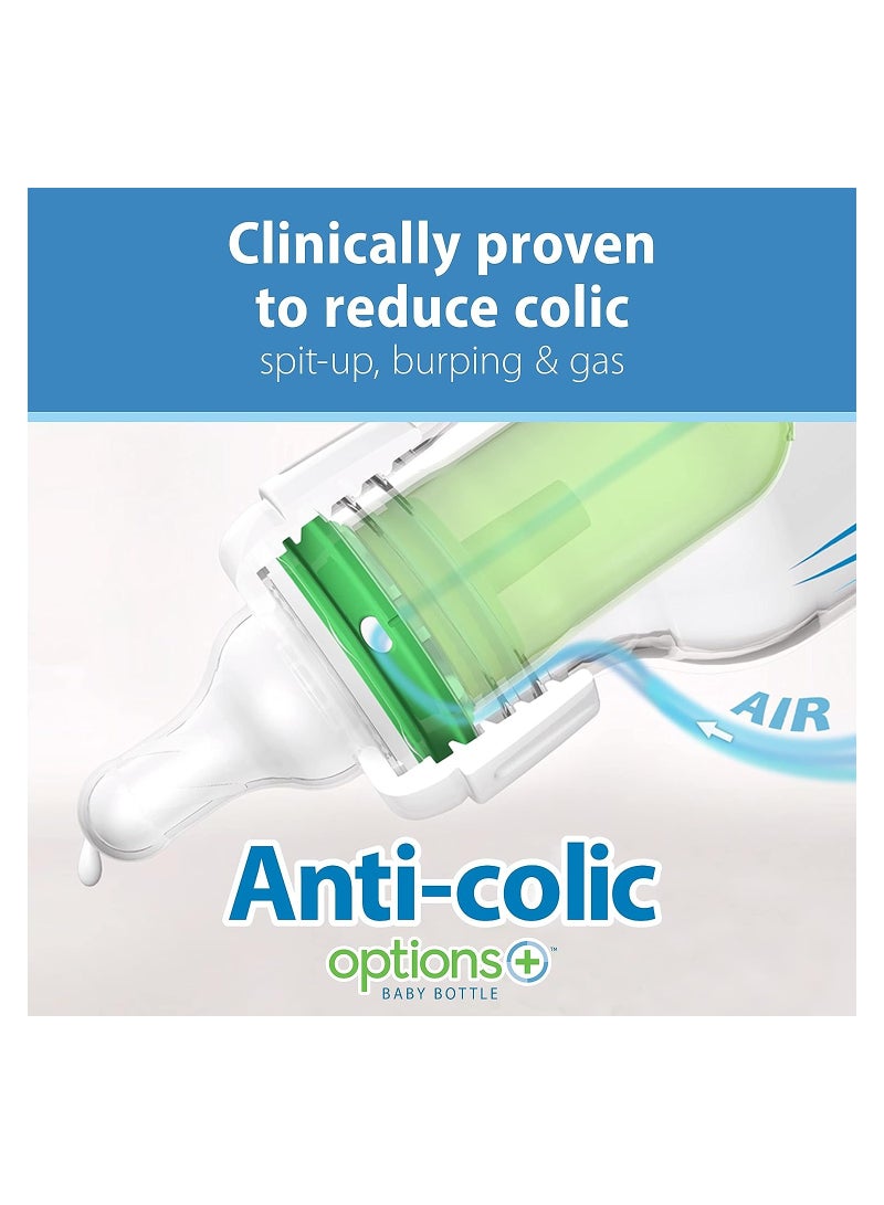 Dr. Brown’s Natural Flow Anti-Colic Options+ Narrow Baby Bottles 8 oz/250 mL, with Level 1 Slow Flow, 4 Pack, Dream Adventure, 0m+  - Image 2