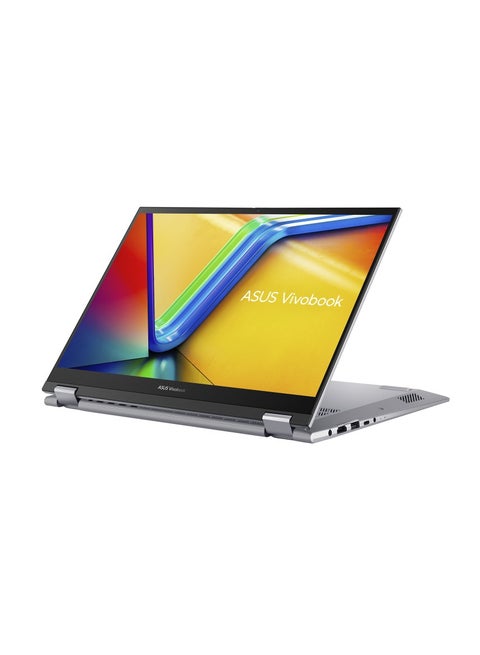 ASUS Vivobook S14 Flip TP3402VA-EG009W Operating System	Windows 11 Home WUXGA (1920 x 1200) 14.0-inch IPS-level Panel Processor	Intel® Core™ i9-13900H Processor 2.6 GHz  On board memory	DDR4 16GB  Intergrated GPU Intel Iris Xᵉ Graphics  Storage 512GB M.2 NVMe™ PCIe® 4.0 SSD color (Cool Silver) Keyboard color (Silver) English/Arabic Cool Silver