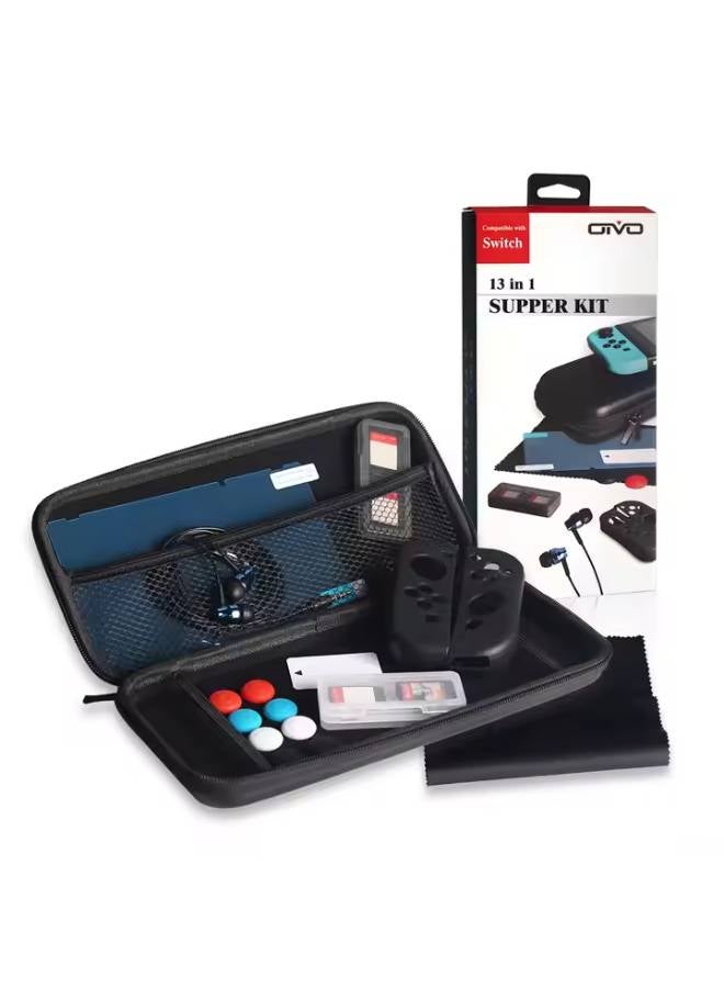 13 in 1 Super Kit for Nintendo Switch NS NX Game Console Joy-Con Gamepad EVA Storage Bag