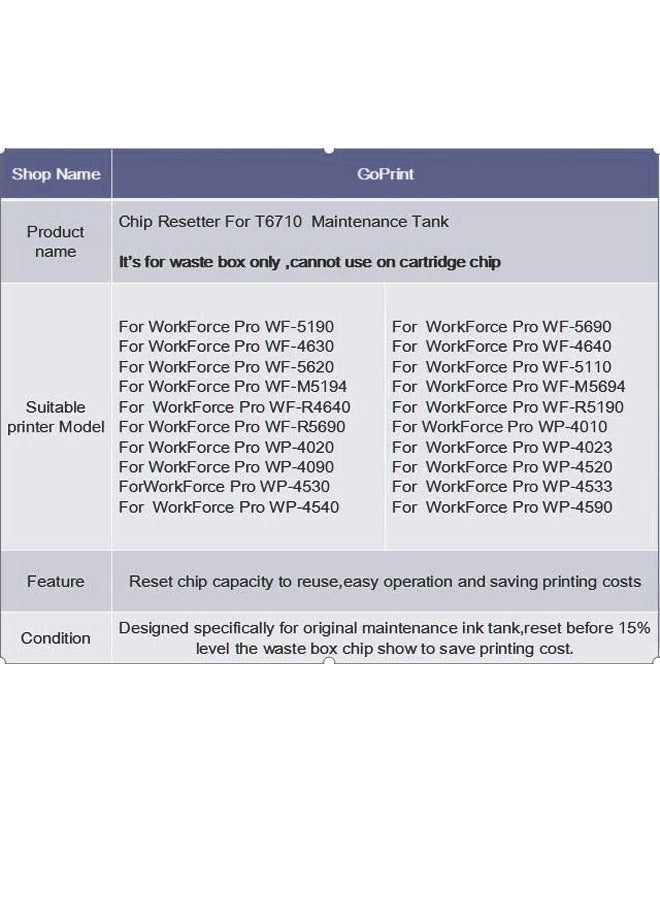 EPSON T6710 Maintenance Box PXBMB2 WorkForce Pro WF 5621 4011 4511 4521 5621 6710 black - Image 2