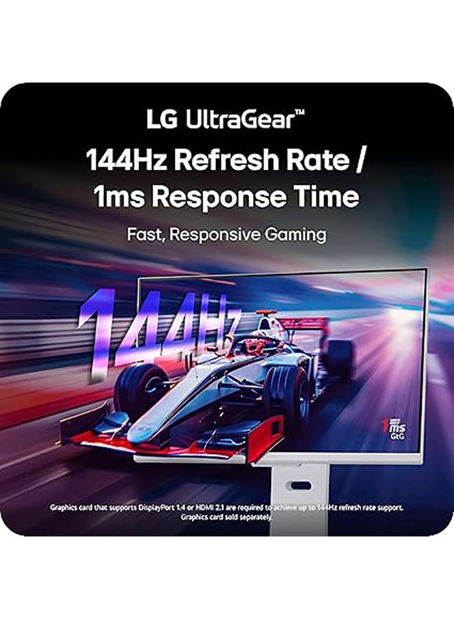 LG 32G810SA-W 32-inch Ultragear 4K UHD (3840 x 2160) IPS Gaming Monitor, 144Hz, 1ms, NVIDIA G-Sync Compatible, AMD FreeSync Premium, VESA DisplayHDR 400, HDMI, DisplayPort, USB Type-C, White - Image 3