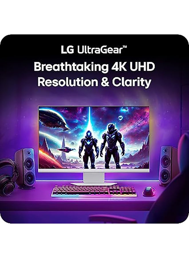 LG 32G810SA-W 32-inch Ultragear 4K UHD (3840 x 2160) IPS Gaming Monitor, 144Hz, 1ms, NVIDIA G-Sync Compatible, AMD FreeSync Premium, VESA DisplayHDR 400, HDMI, DisplayPort, USB Type-C, White - Image 2