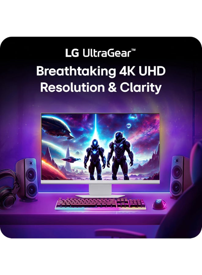 LG 32 inch Ultragear 4K UHD (3840 x 2160) IPS Gaming Monitor, 144Hz, 1ms, NVIDIA G-Sync Compatible, AMD FreeSync Premium, VESA DisplayHDR 400, HDMI, DisplayPort, USB Type-C, 32G810SA-W White - Image 2