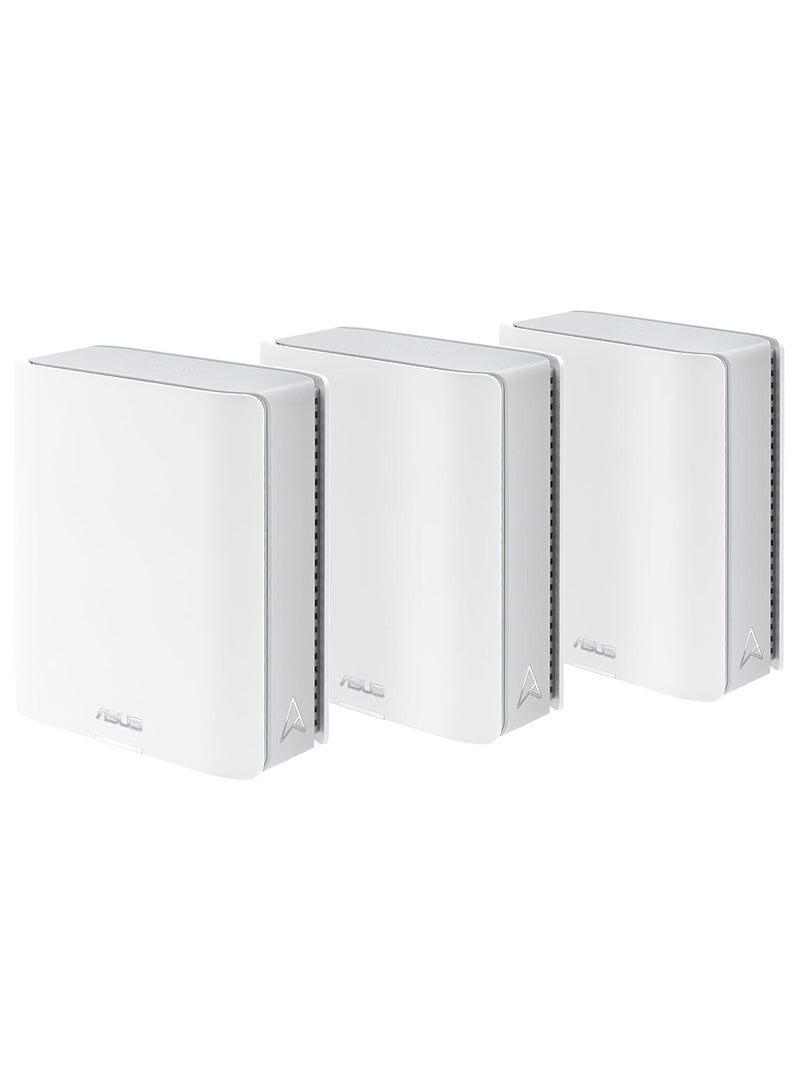 ASUS ZenWiFi BT8 (3-Pack) Tri-Band WiFi 7 Mesh Router, 14 Gbps, 8000 sq.ft, Dual 2.5G Ports White