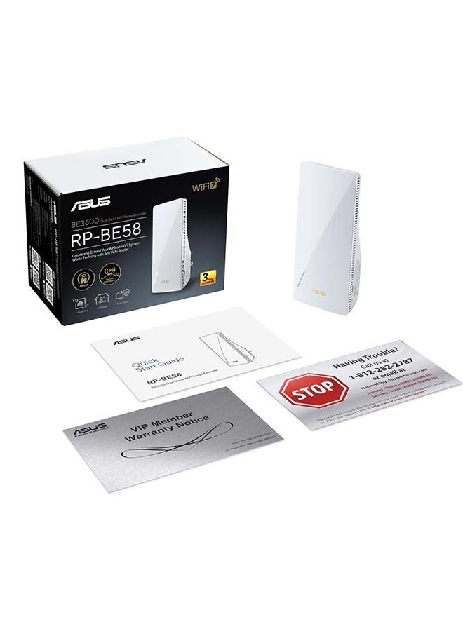 أسوس RP-BE58 BE3600 Dual Band WiFi 7 (802.11be) Range Extender, AiMesh Extender for Seamless mesh WiFi White - Image 5