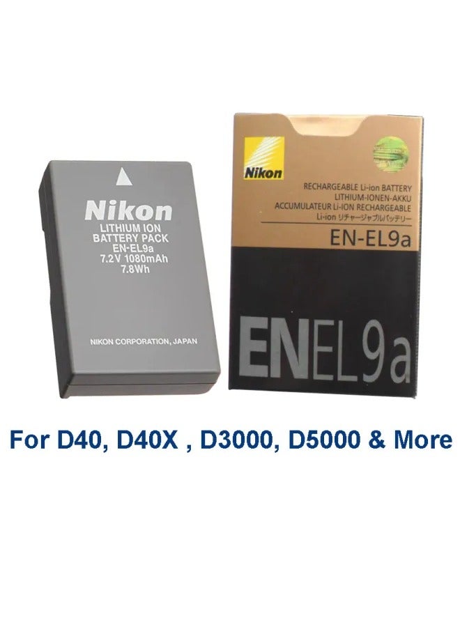 Nikon Nikon EN-EL9a Rechargeable Li-ion Battery Original for Nikon D60 D40 D40X D5000 D3000 MH-23 Grey  - Image 2