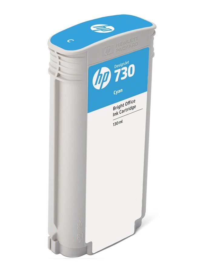 HP 730 Original Cyan Ink Cartridge 130ml, High-Quality DesignJet Ink for T1700 Series Printers, Fast-Drying, Professional Results, Trouble-Free Performance - P2V62 Cyan - Image 2