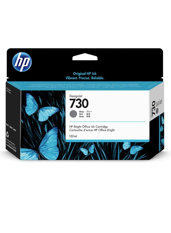 HP 730 Original Inkjet Ink Cartridge Grey, High-Quality P2V66A - Compatible with Designjet T1700 Series Printers, Professional Printing Solution, Fast-Drying, Crisp Lines grey - Image 1