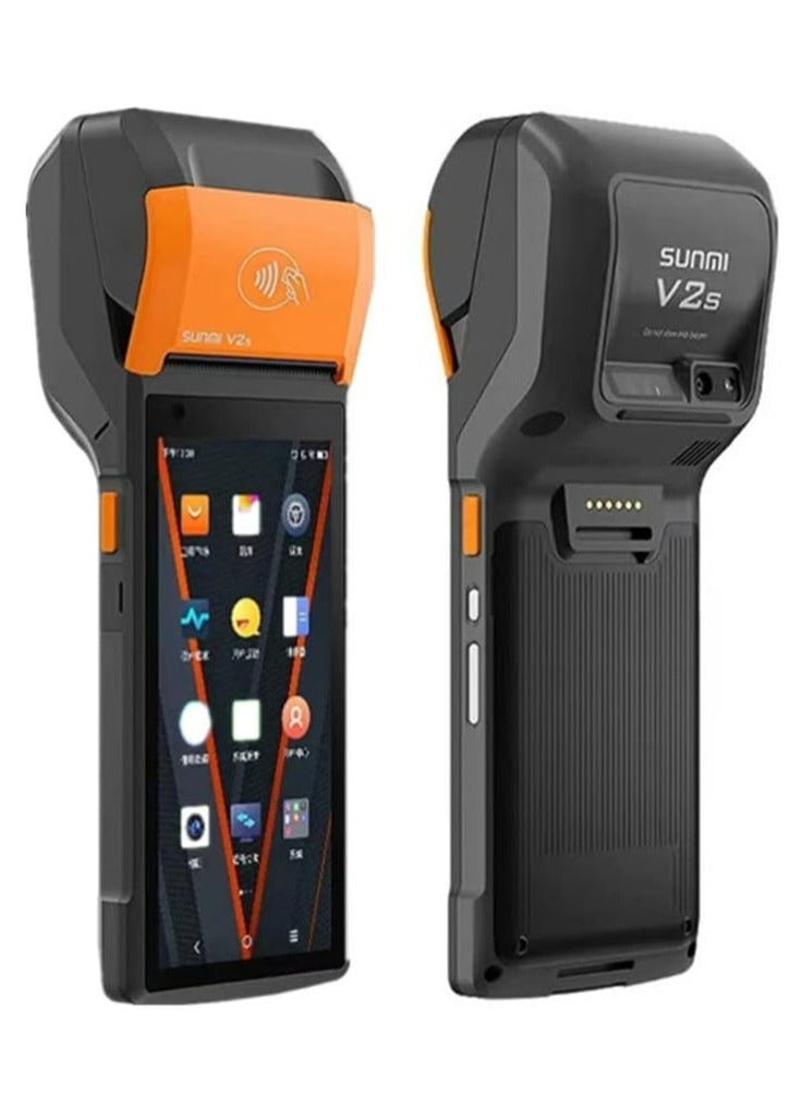 SUNMI Restaurant and café cashier SUNMI V2s cashier for restaurants and coffee shops receipt printing machine easy to use portable receipt printer high speed thermal paper printer digital payment and receipt printing machine portable cashier and invoicing device mobile cashier for delivery and receipt printing Black and Orange  - Image 3