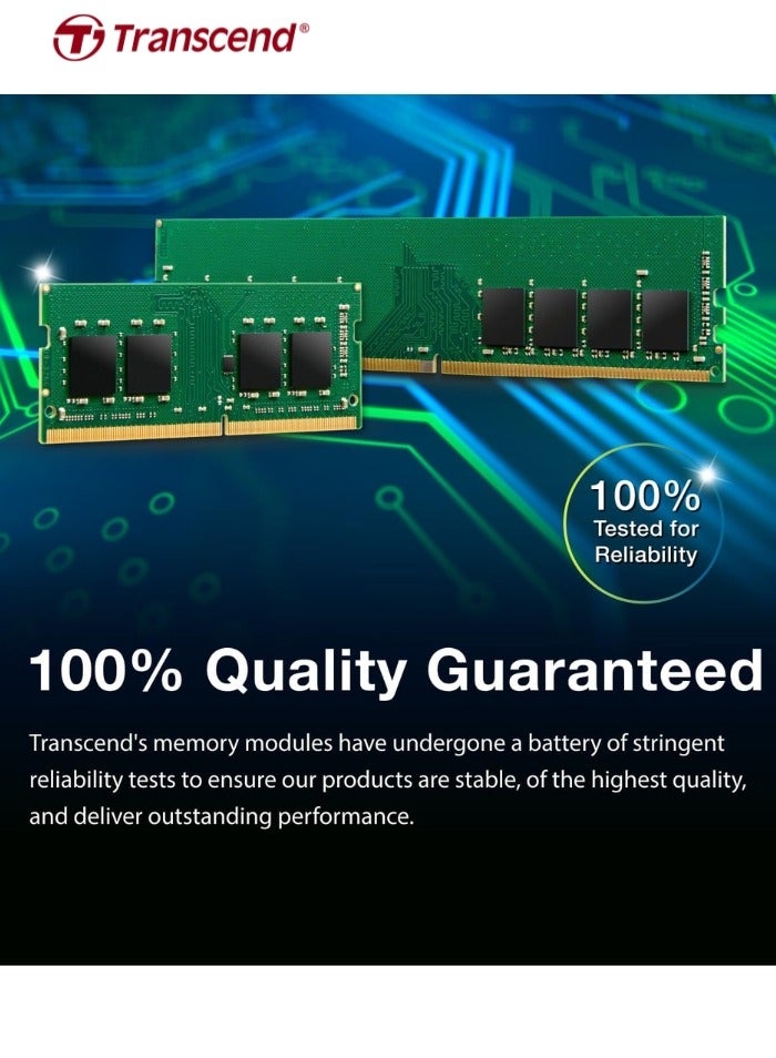 ترانسيند JetRAM SODIMM 8GB DDR4 3200 Mhz | CL22 1.2V | JM3200HLG-8G | Desktop Memory RAM 5inch green  - Image 5