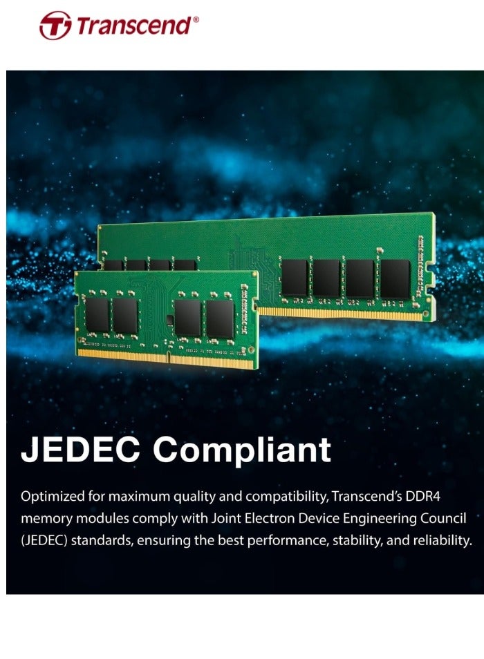 ترانسيند - JetRAM SODIMM 8GB DDR4 3200 Mhz | CL22 1.2V | JM3200HLG-8G | Desktop Memory RAM 5inch green - Image 1