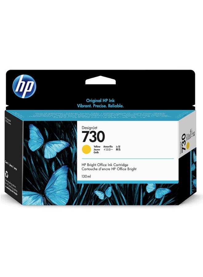 HP 730 Original Inkjet Ink Cartridge, Yellow, P2V64A, Compatible with Designjet T1700 Series Printers, Professional Print Quality, Fast-Drying yellow - Image 1