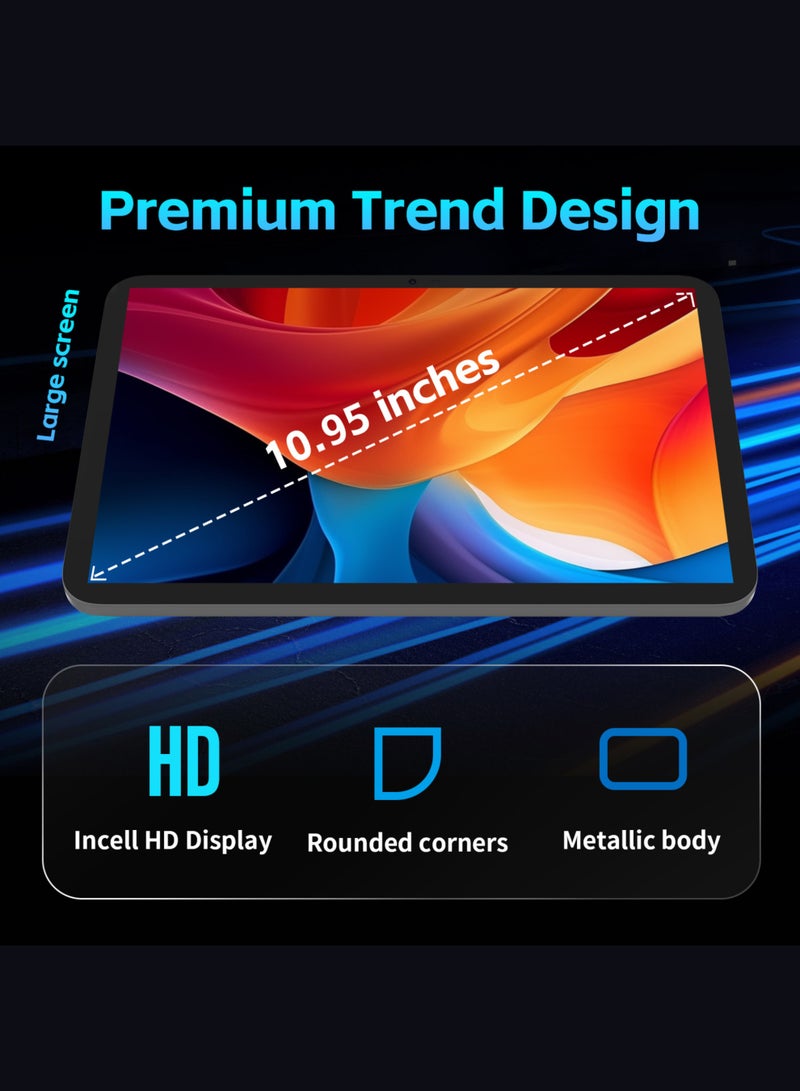 جي تاب باد 11 تابلت أندرويد 15 بحجم 10.95 بوصة - 128 جيجابايت 4G LTE، 14 جيجابايت (6+8) رام، بطارية 7500 مللي أمبير، كاميرا مزدوجة، غلاف وقلم لمسة متضمن – شاشة سريعة 90 هرتز، محول OTG، دعم شريحة SIM - Image 5