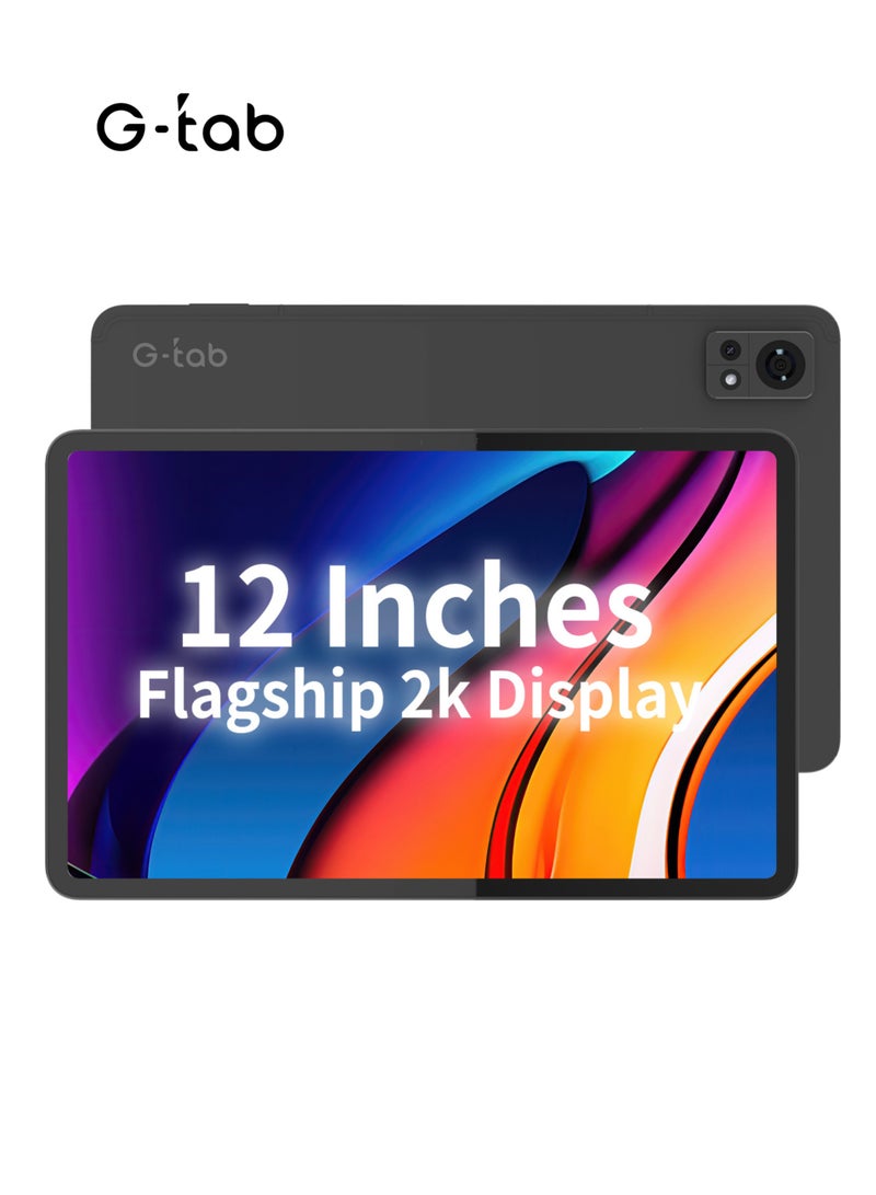 G-Tab MEGA12 12-Inch Android 15 Tablet – 256GB ROM, 16GB RAM (8+8), MTK Helio G99, 8800mAh, 90Hz Display, 4G LTE, Dual Camera (16MP+8MP), With Detachable Premium Keyboard  - Image 1