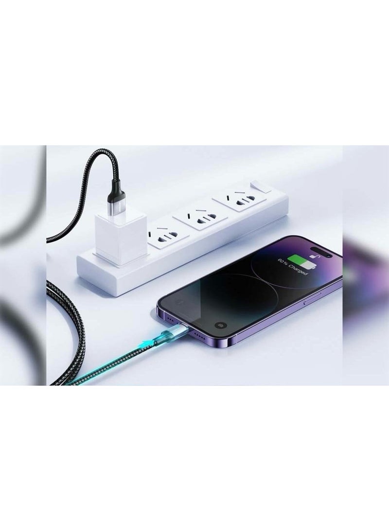 Data Cable 3A USB-A to Lightning Fast Charging 1.2M - Black