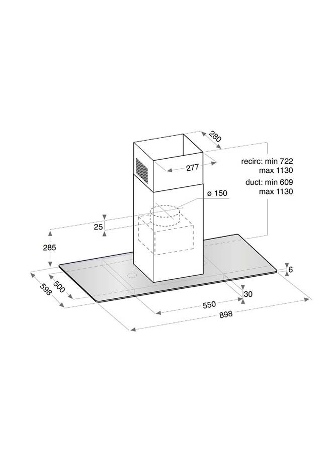 Ariston Free-Standing Chimney Island Cooker Hood – 3 Speeds AIF9.7FABX Silver - Image 2