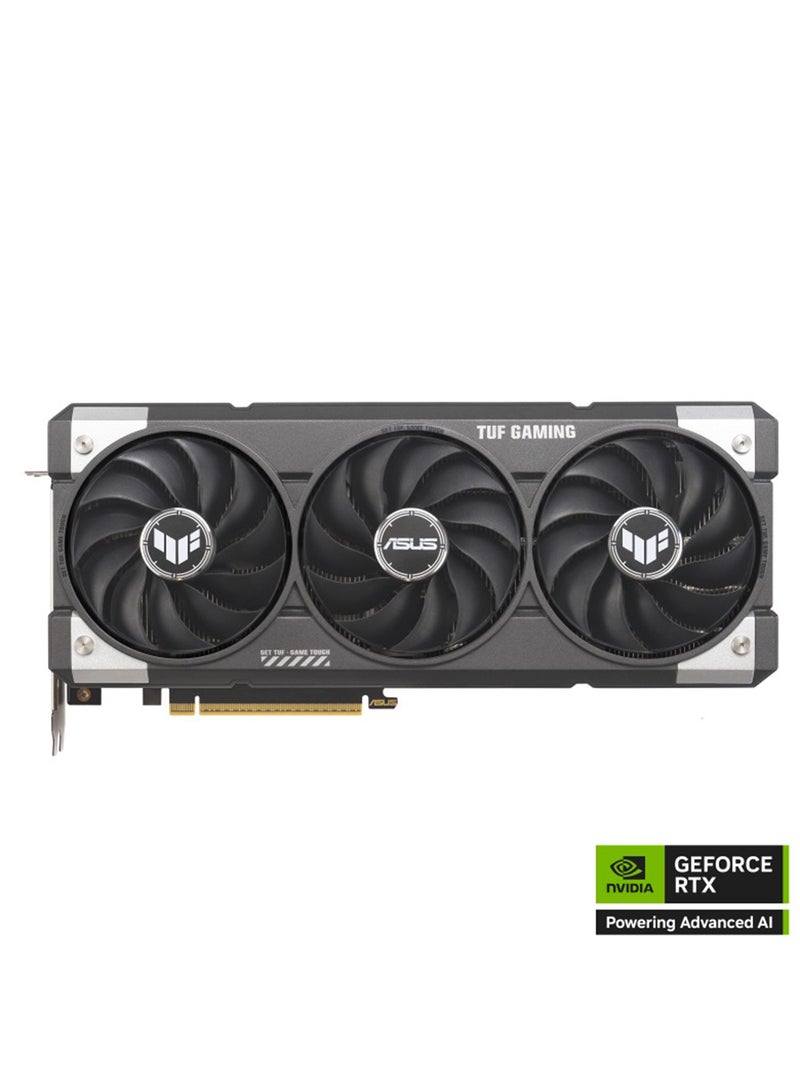 أسوس TUF Gaming GeForce RTX 5060 Ti OC Edition 8GB GDDR7 Graphics Card, 4608 CUDA Cores, 2.57 GHz Boost Clock, PCIe 5.0, 128-bit, 448 GB/s Bandwidth, Triple Axial-Tech Fans, Dual BIOS, Military-Grade Components, Ray Tracing, DLSS 4, HDMI 2.1b + 3× DP 2.1, 145W TDP, 8-Pin Power, GPU Tweak III, NVIDIA Reflex & Broadcast Support | 90YV0MR0-M0NA00  - Image 1