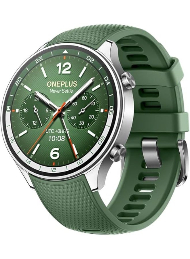 OnePlus 500 mAh OnePlus Watch 2R 46mm Smartwatch with Wear OS 4 by Google, Snapdragon W5 Chipset, Up to 100 Hours of Battery Life, 1.43 Inch AMOLED Display, Sports Mode Over 100, Dual Frequency GPS Forest Green - Image 1