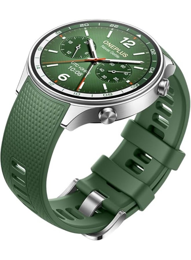 OnePlus 500 mAh OnePlus Watch 2R 46mm Smartwatch with Wear OS 4 by Google, Snapdragon W5 Chipset, Up to 100 Hours of Battery Life, 1.43 Inch AMOLED Display, Sports Mode Over 100, Dual Frequency GPS Forest Green - Image 3