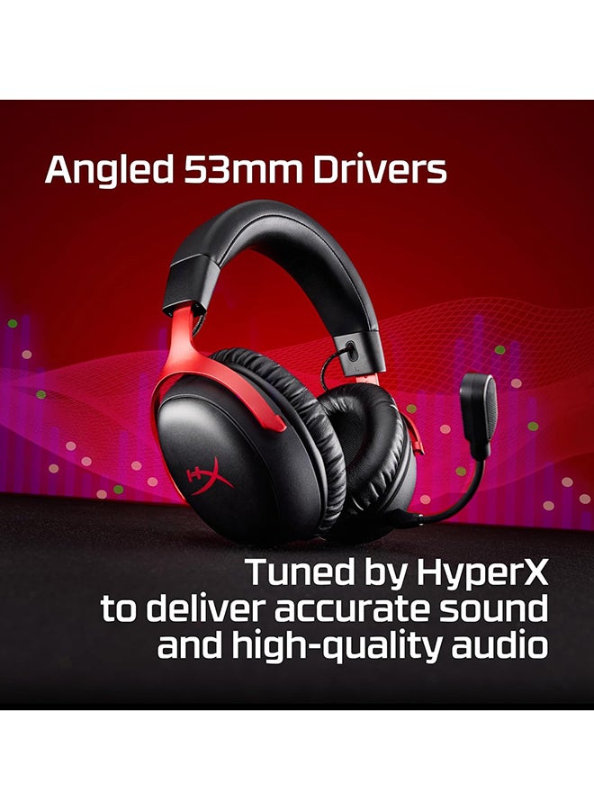 HYPERX Cloud III S Wireless Gaming Headphones, 53mm Angled Drivers, Memory Foam Padding, Premium Leatherette Surface, Electret Condenser Microphone, Polar Pattern, Black/Red | A59Z0AA - Image 4