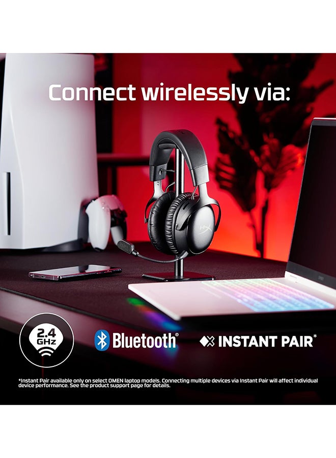 HYPERX Cloud III S Wireless Gaming Headphones, 53mm Angled Drivers, Memory Foam Padding, Premium Leatherette Surface, Electret Condenser Microphone, Polar Pattern, Black/Red | A59Z0AA - Image 3