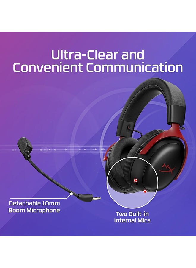 HYPERX Cloud III S Wireless Gaming Headphones, 53mm Angled Drivers, Memory Foam Padding, Premium Leatherette Surface, Electret Condenser Microphone, Polar Pattern, Black/Red | A59Z0AA - Image 5
