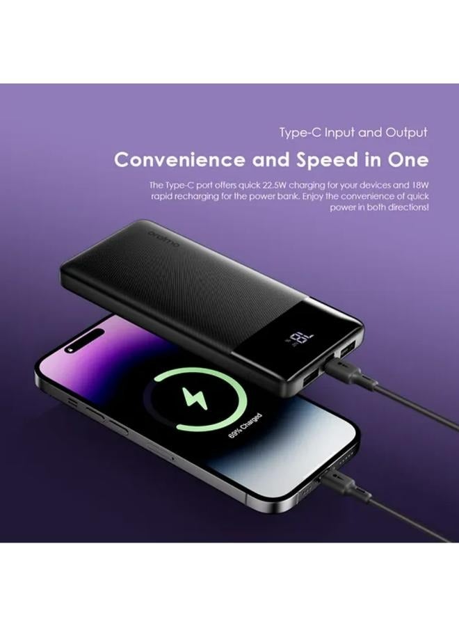 Oraimo - 10000 mAh Oraimo Toast 22.5 Byte OPB-7100Q Super Fast Power Bank 10000mAh black - Image 1