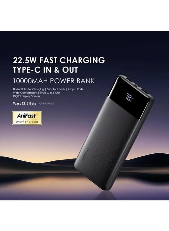 Oraimo - 10000 mAh Oraimo Toast 22.5 Byte OPB-7100Q Super Fast Power Bank 10000mAh black - Image 1