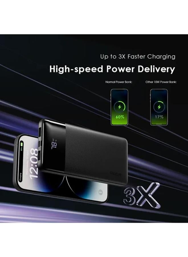 Oraimo - 10000 mAh Oraimo Toast 22.5 Byte OPB-7100Q Super Fast Power Bank 10000mAh black - Image 1
