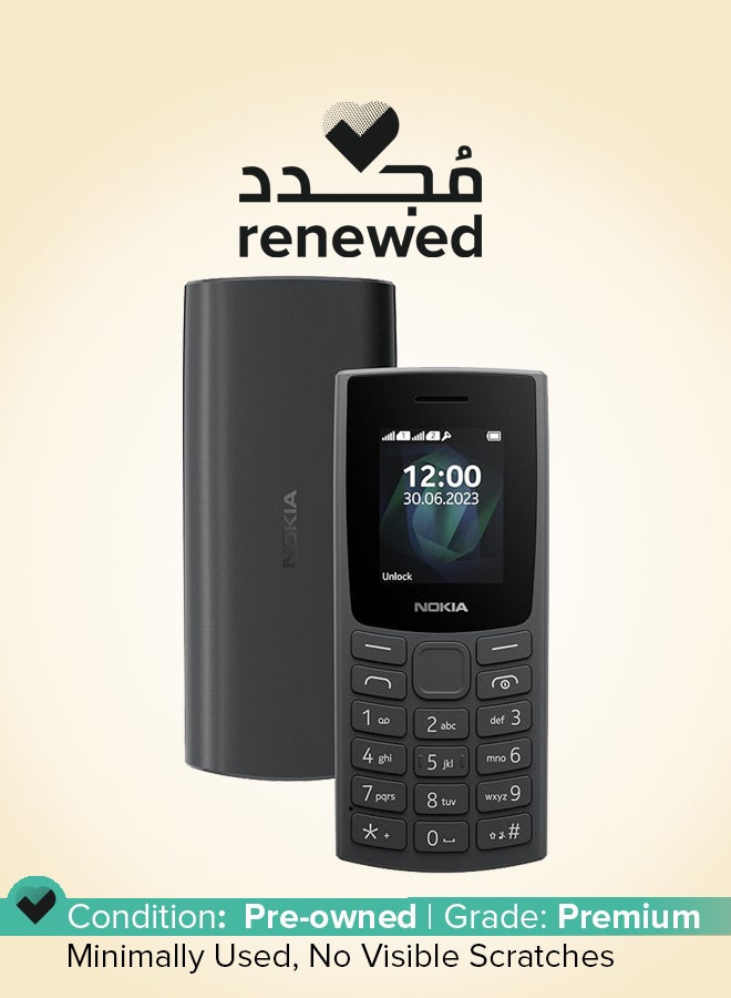 NOKIA Renewed - 105 Single SIM Keypad Phone Charcoal - International Version - Image 1