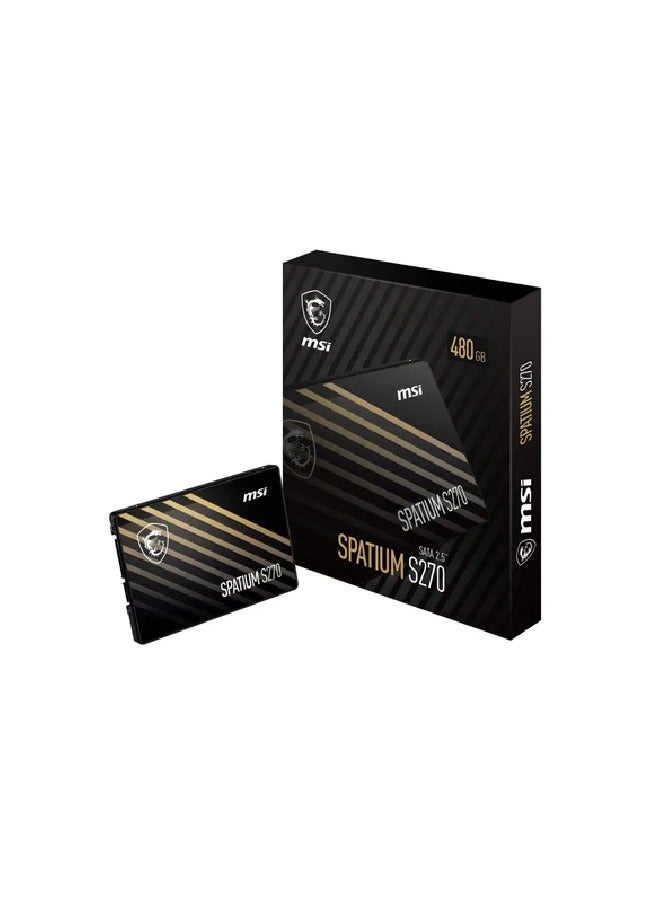 MSI SPATIUM S270 SATA 2.5 480GB - Internal Solid State Drive, Read  500MBs - Write 450 480 GB  - Image 1
