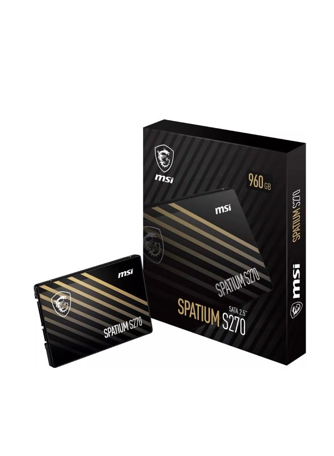MSI SPATIUM S270 SATA 2.5 960GB - Internal Solid State Drive, Read  500MBs - Write 450 960 GB  - Image 1