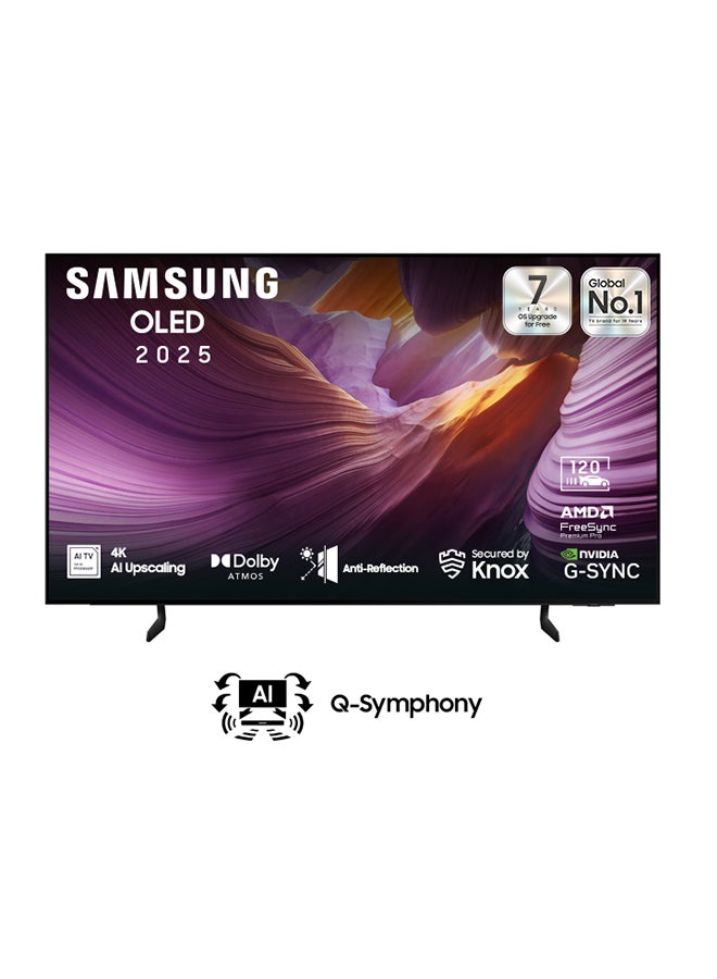 Samsung 65-Inch OLED TV, 4K AI Upscaling, 120Hz, Anti-Reflection, Dolby Atmos QA65S85FAEXSA TITAN BLACK - Image 1