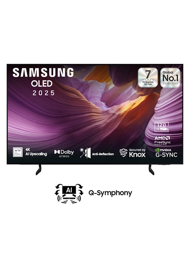 Samsung 65-Inch OLED TV, 4K AI Upscaling, 120Hz, Anti-Reflection, Dolby Atmos, Operating System Tizen, Model 2025, 2 Year Warranty - QA65S85FAEXSA Titan Black - Image 1