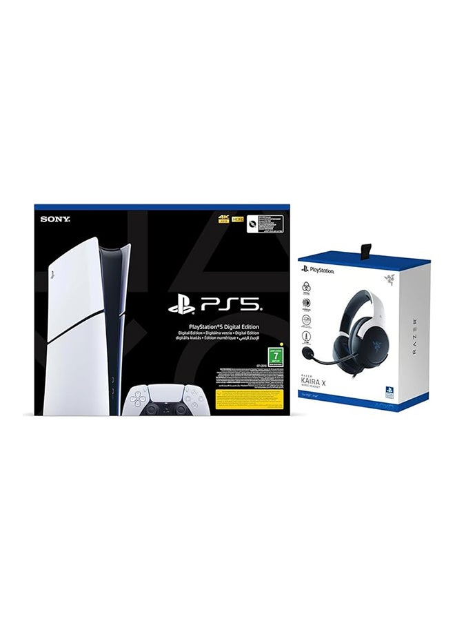 Sony - PlayStation 5 Slim Digital Edition Console + Razer Kaira X Headset Bundle (KSA version) - Image 1