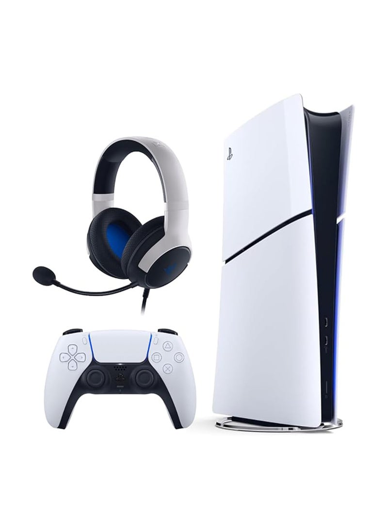Sony - PlayStation 5 Slim Digital Edition Console + Razer Kaira X Headset Bundle (KSA version) - Image 1